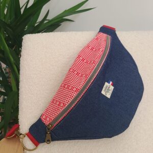 sac banane jean et rouge