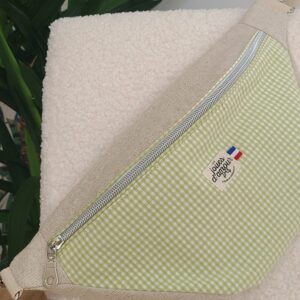 sac banane vichy vert