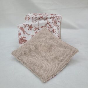 lot de 8 cotons lavables fleurs rouges