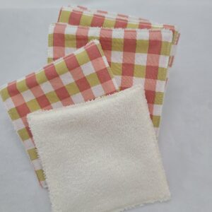 lot de 8 cotons lavables carreaux