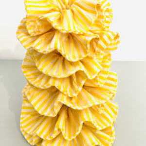 chouchou cheveux rayé jaune